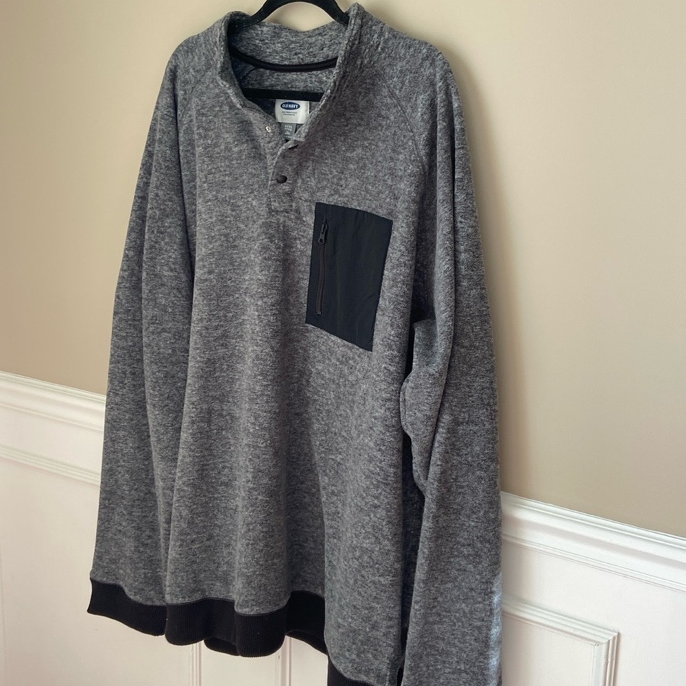 NWT Men’s Charcoal Micro Fleece Pullover by Old‎ Navy - 3XL Tall - Picture 2 of 8